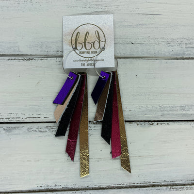 AUDREY - Leather Earrings  ||   METALLIC PURPLE, METALLIC ROSE GOLD SMOOTH, SHIMMER BLACK, METALLIC PINK SMOOTH, METALLIC GOLD SMOOTH