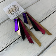 AUDREY - Leather Earrings  ||   METALLIC PURPLE, METALLIC ROSE GOLD SMOOTH, SHIMMER BLACK, METALLIC PINK SMOOTH, METALLIC GOLD SMOOTH