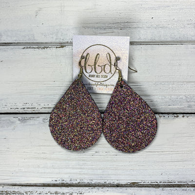 ZOEY (3 sizes available!) -  Leather Earrings  ||   COPPER GLISTEN GLITTER (FAUX LEATHER)