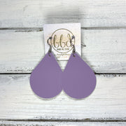 ZOEY (3 sizes available!) -  Leather Earrings  ||  <BR>  MATTE LAVENDER  (FAUX LEATHER)