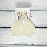ZOEY (3 sizes available!) -  Leather Earrings  ||  <BR>  IVORY CROSSES (FAUX LEATHER)