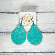 ZOEY (3 sizes available!) -  Leather Earrings  ||  <BR>  BRIGHT AQUA (FAUX LEATHER)