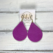 ZOEY (3 sizes available!) -  Leather Earrings  ||  <BR>  ORCHID PURPLE (FAUX LEATHER)