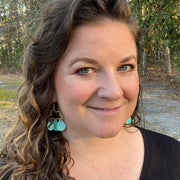 SUEDE + STEEL *Limited Edition* || Leather Earrings || BRASS CLOUD WITH LEATHER RAINDROPS  || <BR> AQUA