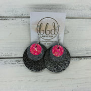 GRAY - Leather Earrings  ||    <BR> MELON GLITER (FAUX LEATHER), <BR> GRAY STINGRAY,  <BR> SHIMMER PEWTER