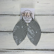 MAISY - Leather Earrings  ||  <BR>  GRAY & WHITE SNAKE PRINT