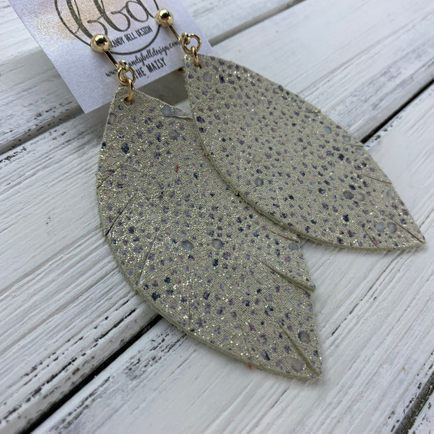 MAISY - Leather Earrings  ||  <BR> IVORY STINGRAY