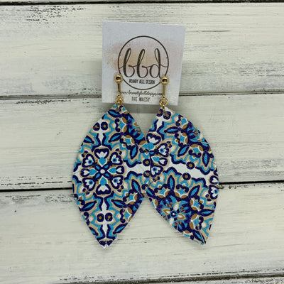 MAISY - Leather Earrings  ||  <BR> MOROCCAN TILE