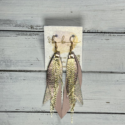 SUEDE + STEEL *Limited Edition* COLLECTION ||  Leather Earrings || GOLD BRASS TASSEL, <BR> METALLIC ROSE GOLD, <BR> SHIMMER ROSE GOLD, <BR> MATTE BLUSH PINK