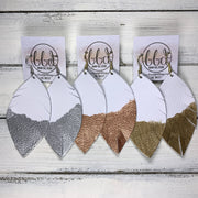 "DIPPED" MAISY (2 SIZES!) - Genuine Leather Earrings  || MATTE *DARK GRAY + CHOOSE YOUR "DIPPED" FINISH