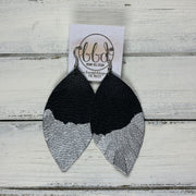 "DIPPED" MAISY (2 SIZES!) - Genuine Leather Earrings  || MATTE BLACK + CHOOSE YOUR "DIPPED" FINISH