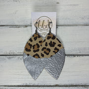 "DIPPED" MAISY (2 SIZES!) - Genuine Leather Earrings  || CARAMEL CHEETAH + CHOOSE YOUR "DIPPED" FINISH
