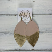 "DIPPED" MAISY (2 SIZES!) - Genuine Leather Earrings  || MATTE BLUSH + CHOOSE YOUR "DIPPED" FINISH