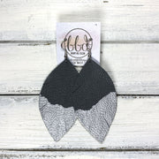 "DIPPED" MAISY (2 SIZES!) - Genuine Leather Earrings  || MATTE *DARK GRAY + CHOOSE YOUR "DIPPED" FINISH
