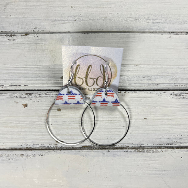 JULIA - Leather Earrings OR Necklace  ||   4TH OF JULY STARS (* 2 sizes available + necklace option)