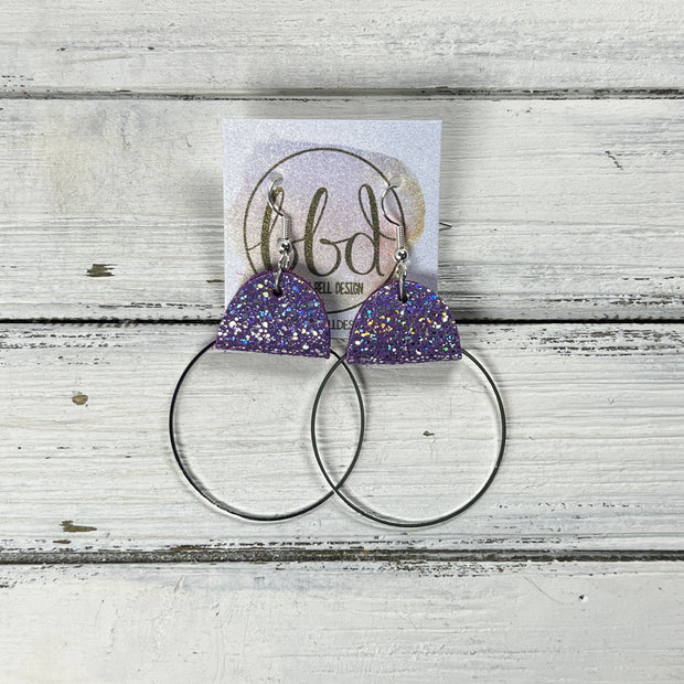 JULIA - Leather Earrings OR Necklace ||   SPARKLE PURPLE (* 3 options available)