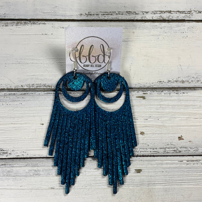 AURORA -  Leather Earrings  ||   <BR> SHIMMER TEAL