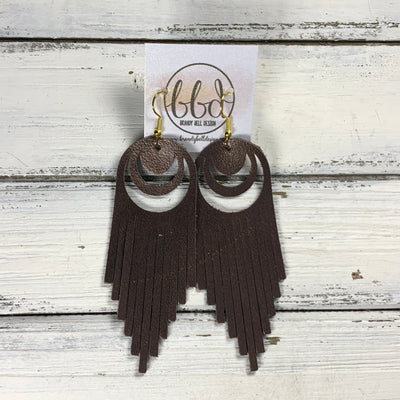 AURORA -  Leather Earrings  ||   <BR> PEARLIZED BROWN