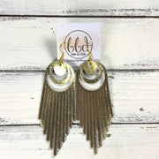 AURORA -  Leather Earrings  ||   <BR> METALLIC GOLD SMOOTH