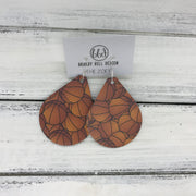 ZOEY (3 sizes available!) - Leather Earrings  || <BR> BASKETBALL PRINT