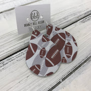 ZOEY (3 sizes available!) - Leather Earrings  || <BR> FOOTBALL PRINT