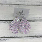 ZOEY (3 sizes available!) -  GLITTER ON CANVAS Earrings  (not leather)  ||  <BR> FAIRY DUST