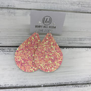ZOEY (3 sizes available!) -  GLITTER ON CANVAS Earrings  (not leather)  ||  <BR> PEACH