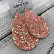 ZOEY (3 sizes available!) -  GLITTER ON CANVAS Earrings  (not leather)  ||  <BR> PEACH