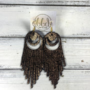 AURORA -  Leather Earrings  ||   <BR> SHIMMER COPPER ON BLACK