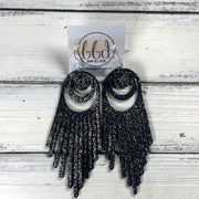 AURORA -  Leather Earrings  ||   <BR> SHIMMER PEWTER