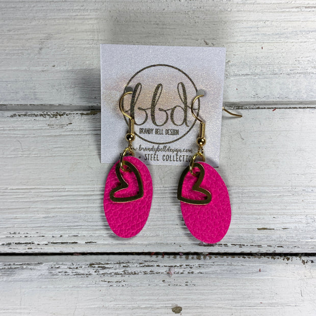 TINY HEART COLLECTION ||  <br> METAL TINY HEART, MATTE NEON PINK