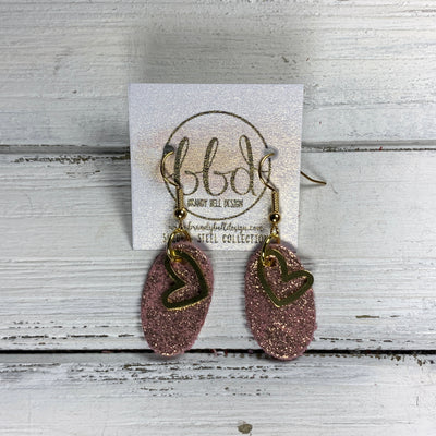 TINY HEART COLLECTION ||  <br> METAL TINY HEART, SHIMMER VINTAGE PINK