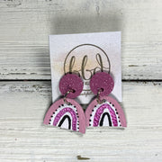 HAND-PAINTED RAINBOW STUDS  *Limited Edition* COLLECTION ||  <br> SHIMMER PINK,  PINK RAINBOW