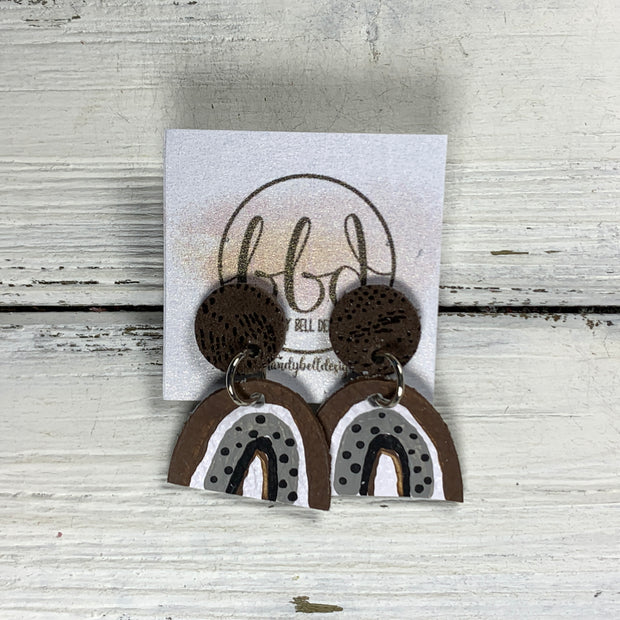 HAND-PAINTED RAINBOW STUDS  *Limited Edition* COLLECTION ||  <br> BROWN,  BROWN RAINBOW