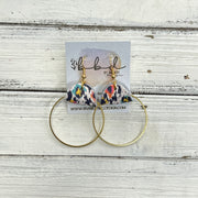 JULIA - Leather Earrings OR Necklace ||   MULTICOLOR IKAT  (* 3 options available)