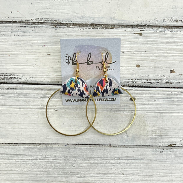 JULIA - Leather Earrings OR Necklace ||   MULTICOLOR IKAT  (* 3 options available)