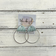 JULIA - Leather Earrings OR Necklace ||   AQUA & WHITE LEAVES  (* 3 options available)