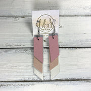 CODY - Leather Earrings  || <BR> MATTE LIGHT PINK, <BR> MATTE BLUSH, <BR> PEARL WHITE
