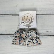 JOY - Leather Earrings  ||    GRANITE MOSAIC CORK ON LEATHER