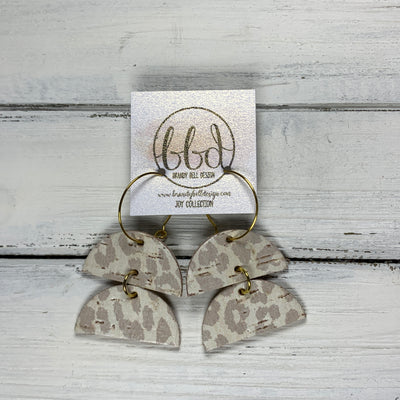 JOY - Leather Earrings  ||    NUDE LEOPARD CORK ON LEATHER