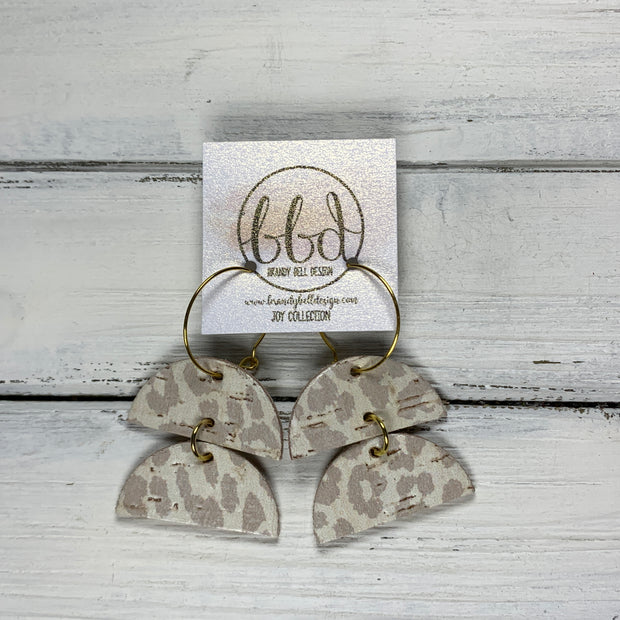JOY - Leather Earrings  ||    NUDE LEOPARD CORK ON LEATHER