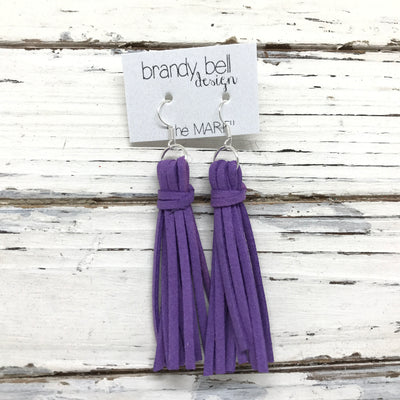 MARIE - Faux Suede Tassel Earrings  || LAVENDER