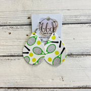 ZOEY (3 sizes available!) -  Leather Earrings  ||  TENNIS PRINT (FAUX LEATHER)