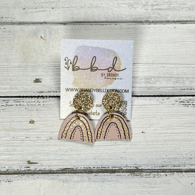 HAND-PAINTED RAINBOW STUDS  *Limited Edition* COLLECTION ||  <br> GOLD FINE GLITTER (ON CORK),  BLUSH/BLACK/GOLD