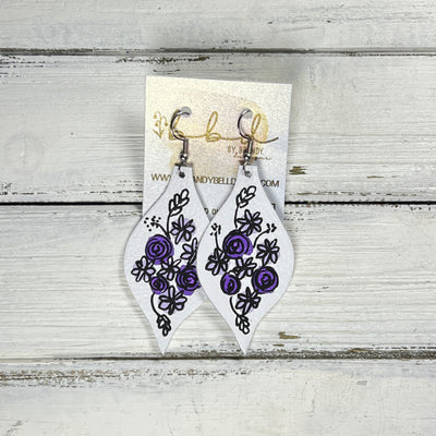 HAND-PAINTED MAE - Leather Earrings  ||  Hand-painted earrings by Brandy Bell (LILAC/PURPLE)