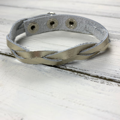 LENNON - MYSTERY BRAID BRACELET - handmade by Brandy Bell Design ||  <BR> METALLIC CHAMPAGNE SMOOTH