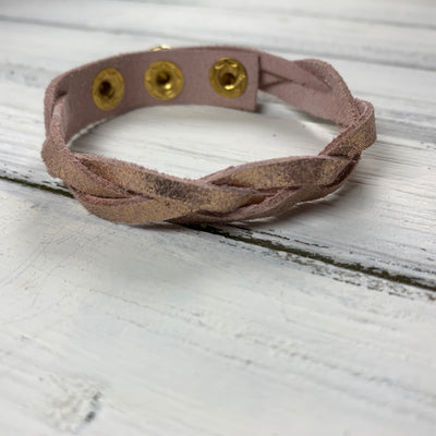 LENNON - MYSTERY BRAID BRACELET - handmade by Brandy Bell Design ||  <BR> SHIMMER VINTAGE PINK