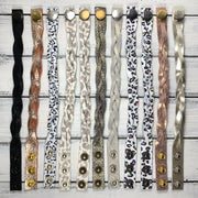LENNON - MYSTERY BRAID BRACELET - handmade by Brandy Bell Design ||  <BR> GRAY SNAKE PRINT