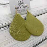 ZOEY (3 sizes available!) -  Leather Earrings  ||  SHIMMER YELLOW