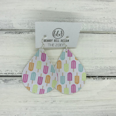ZOEY (3 sizes available!) -  Leather Earrings  ||  POPSICLES (FAUX LEATHER)